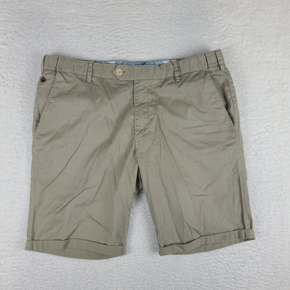 MEYER Shorts Mens 34 Khaki Tan‎ Beige 9" Inseam Casual Chino EUROPE MADE